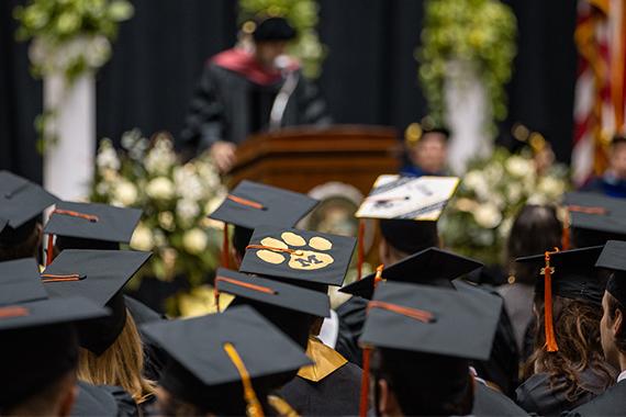 Mortar boards at commencement